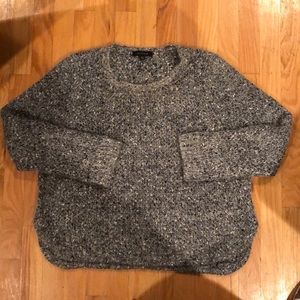 Ann Taylor Gray Curved Hem Mohair Wool Sweater XXL